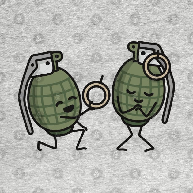 Hand grenade marriage proposal funny couples army by LaundryFactory